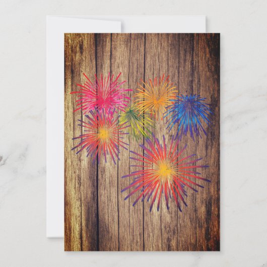 Invitation BBQ Été Fireworks (Dos)