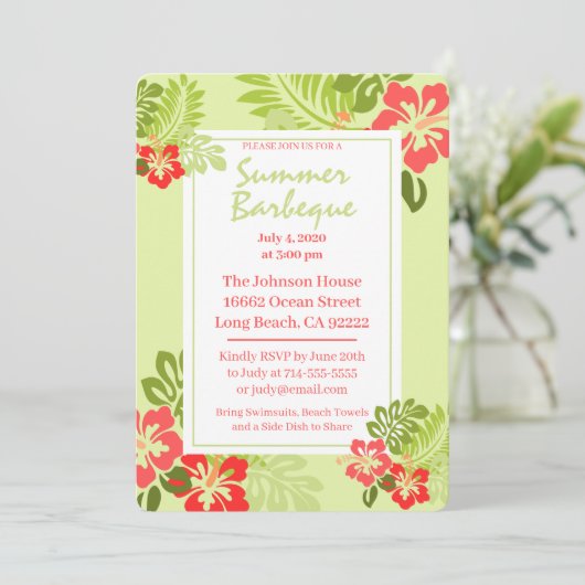 Invitation BBQ Été Tropical (Debout devant)