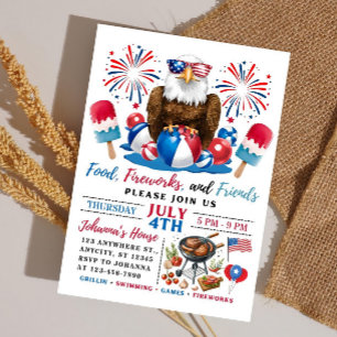 Invitation BBQ fête au bord de la piscine du 4 jui