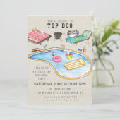 Invitation BBQ Fête des pères rétro (Debout devant)