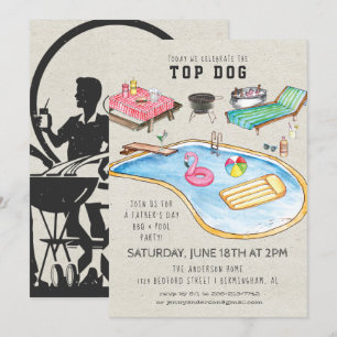 Invitation BBQ Fête des pères rétro