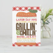 Invitation BBQ Fête du Travail, Barbecue Jardin, BBQ Fête (Debout devant)