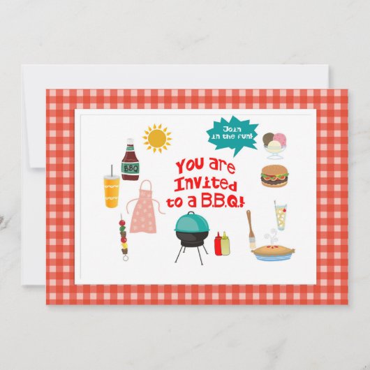 Invitation BBQ/Fête en plein air Participez à la fête! (Devant)