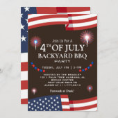 Invitation BBQ & Firework 4 juillet fête de l'indépendance (Devant / Derrière)