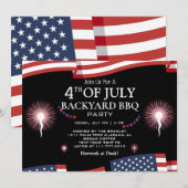 Invitation BBQ & Firework 4 juillet fête de l'indépendance (Devant / Derrière)