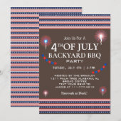 Invitation BBQ & Firework 4 juillet fête de l'indépendance (Devant / Derrière)