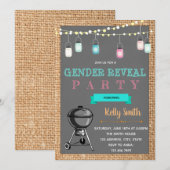 Invitation Bbq genre révéler l'invitation du parti (Devant / Derrière)