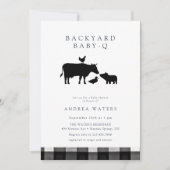 Invitation BBQ | Gingham Black | Rustic Baby Shower (Devant)