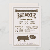 Invitation BBQ Graduation Party ou toute fête de célébration (Devant / Derrière)