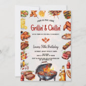 Invitation BBQ Grill & Chill Jardin Anniversaire (Devant)