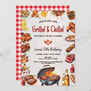 Invitation BBQ Grill & Chill Jardin Anniversaire