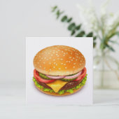 Invitation BBQ Hamburger - 4 juillet Invitation (Debout devant)