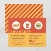 Invitation BBQ Hot Dog et Burger Housechauffer Party (Devant / Derrière)