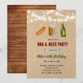 Invitation BBQ hotdog et bière (Devant / Derrière)