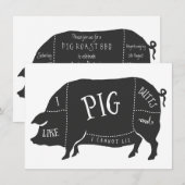 Invitation BBQ I aiment des bouts de porc et je ne peux pas (Devant / Derrière)