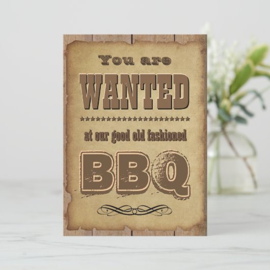 Invitation BBQ Invite Western Style (Debout devant)