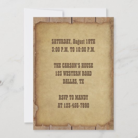 Invitation BBQ Invite Western Style (Dos)