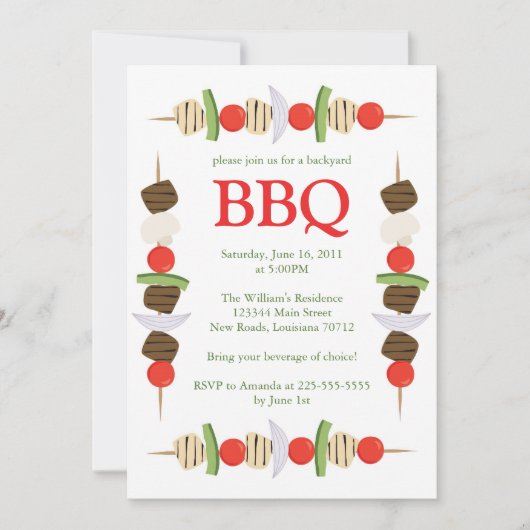 Invitation BBQ Jardin (Devant)