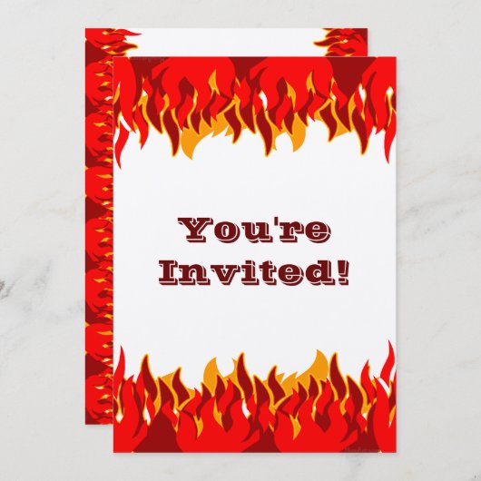 Invitation BBQ modifiable Red Flames (Devant / Derrière)