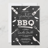 Invitation BBQ noir blanc aquarelle (Devant)