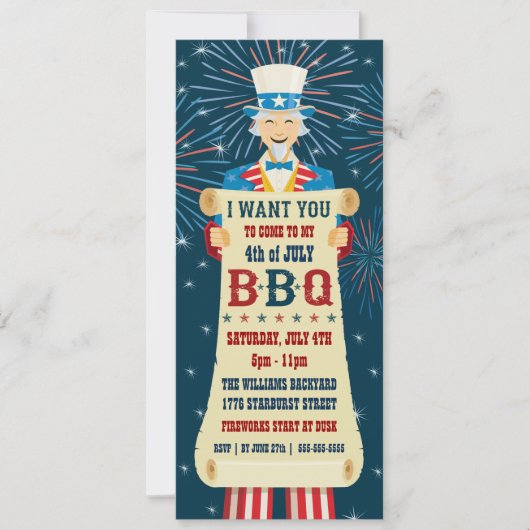 Invitation BBQ Oncle Sam (Devant)