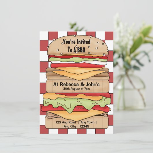 Invitation BBQ Party Big Burger (Debout devant)