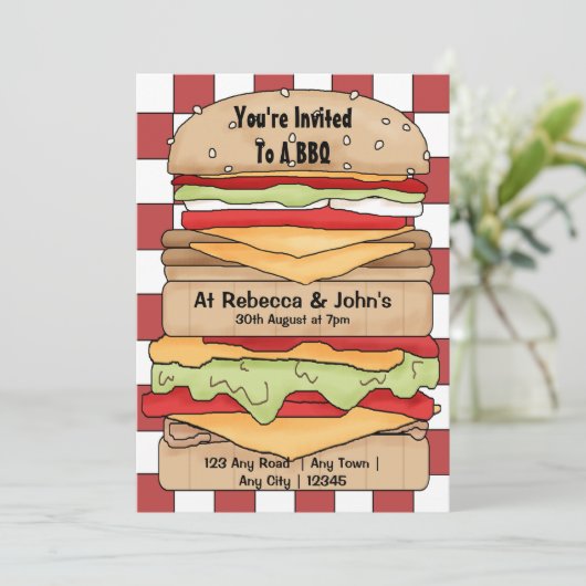 Invitation BBQ Party Big Burger (Debout devant)