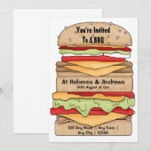 Invitation BBQ Party Big Burger (Devant / Derrière)