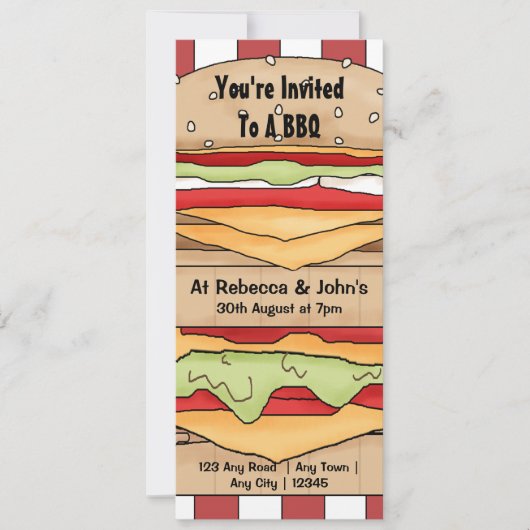 Invitation BBQ Party Big Burger (Devant)