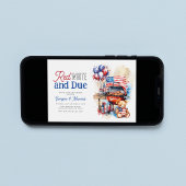 Invitation BBQ patriotique Rouge, Blanc & Futur Maman Shower