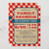 Invitation BBQ Pique-nique Rustique Famille Réunion Invitatio (Devant / Derrière)