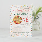 Invitation BBQ Pizza à part épicée amusante Photo Premier ann (Debout devant)