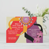 Invitation BBQ & Pool Party Flip Flop Invitation-honey (Debout devant)