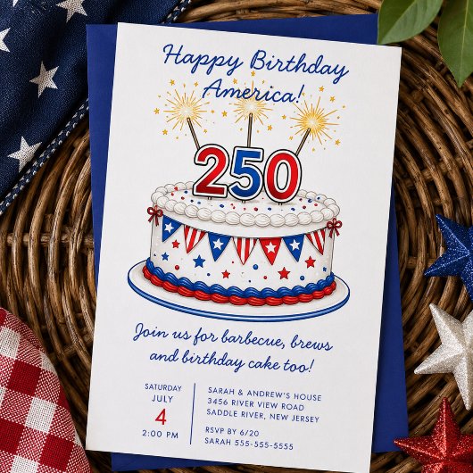 Invitation BBQ pour les 250 ans de l'Amérique
