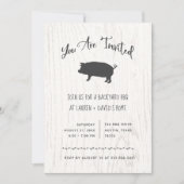 Invitation BBQ russe branché ou fête| Bois blanc (Devant)