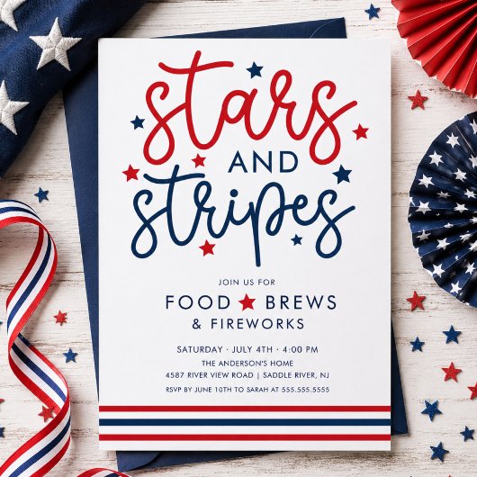 Invitation BBQ Stars & Stripes