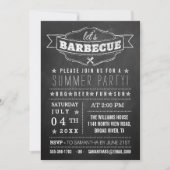 Invitation BBQ ! Typographie de tableau noir Soirée d'été (Devant)