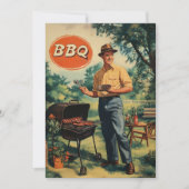 Invitation BBQ vintage : Écran de cuisine Jardin classique (Devant)