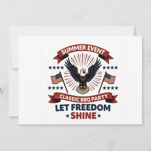 Invitation BBQ Vintage Liberté – Aigle Rétro (Devant)