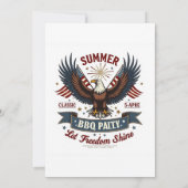 Invitation BBQ Vintage Liberté – Aigle Rétro (Dos)