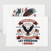 Invitation BBQ Vintage Liberté – Aigle Rétro (Devant / Derrière)