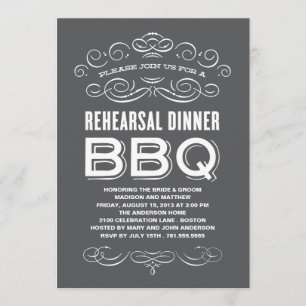 INVITATION BBQ VINTAGE  REHEARSAL DINNER BBQ