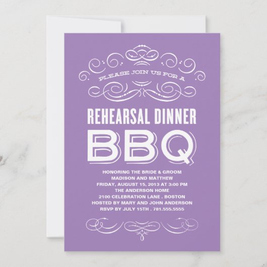 INVITATION BBQ VINTAGE| REHEARSAL DINNER BBQ (Devant)