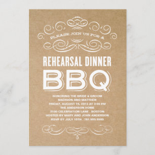 INVITATION BBQ VINTAGE  REHEARSAL DINNER BBQ