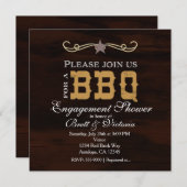 Invitation BBQ Western Bois Fiançailles Couples Douche Party (Devant / Derrière)