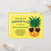 Invitation B'day de l'ananas de Pickleball + RSVP (Devant/Arrière en situation)