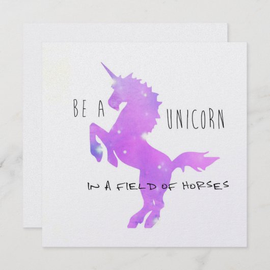 Invitation BE A UNICORN 5.25 x 5.25 card (Devant / Derrière)