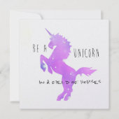 Invitation BE A UNICORN 5.25 x 5.25 card (Devant)