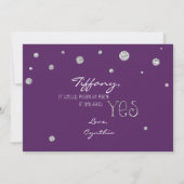 Invitation BE MON BRIDESMAID Purple Silver Parties scintillan (Dos)