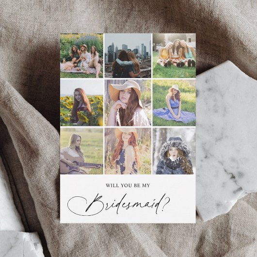 Invitation Be My Bridesmaid Chic Script Photo